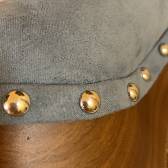 Jessica Simpson Dalia Powder Blue Suede Clogs with Silver Studds. - Picture 10 of 14